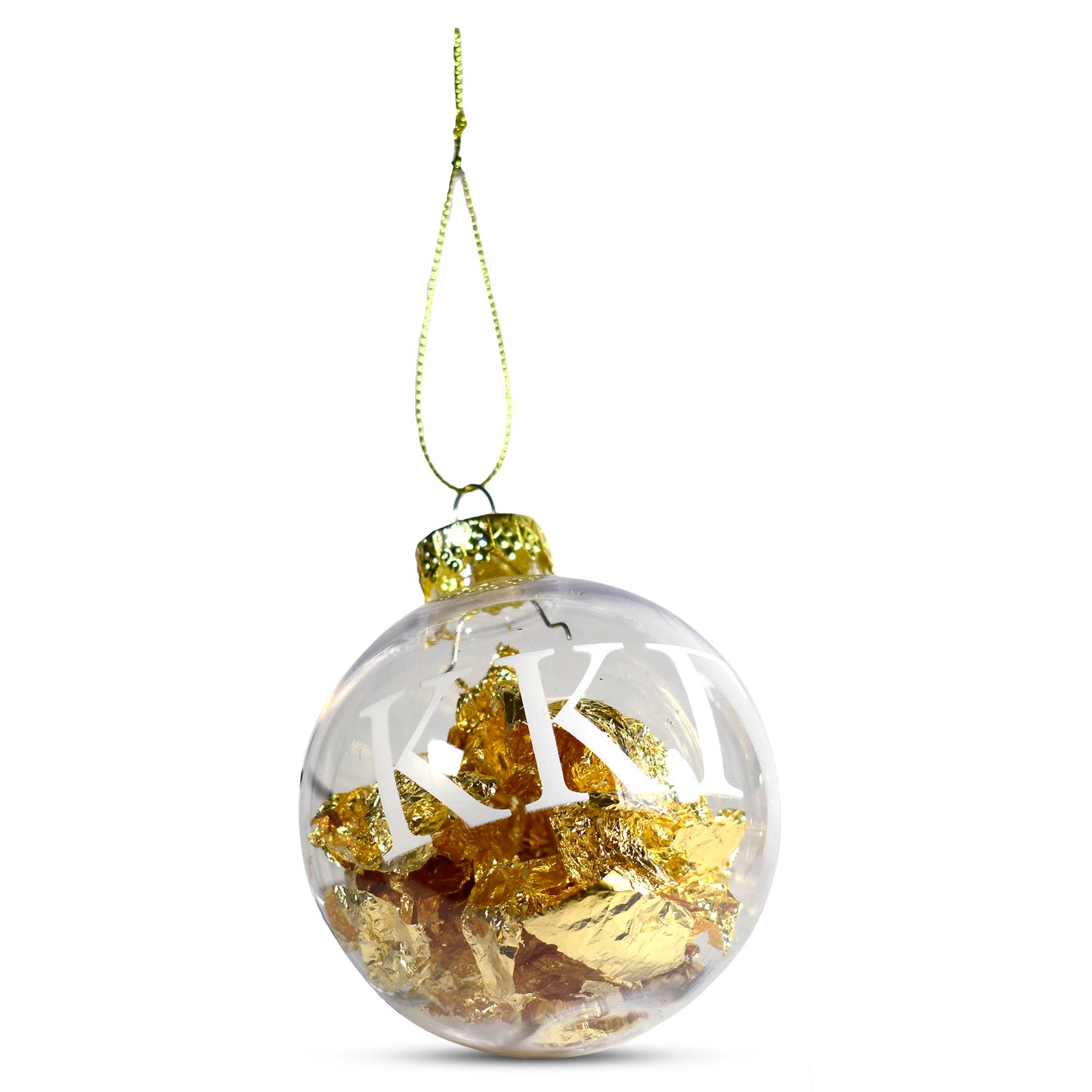 Kappa Kappa Gamma Ornament - Clear Plastic Ball Ornament with Gold Foil
