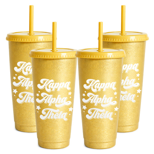 Kappa Alpha Theta Glitter Color Changing Cup 4-Pack