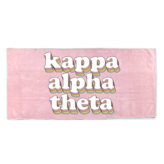Kappa Alpha Theta Plush Retro Beach Towel