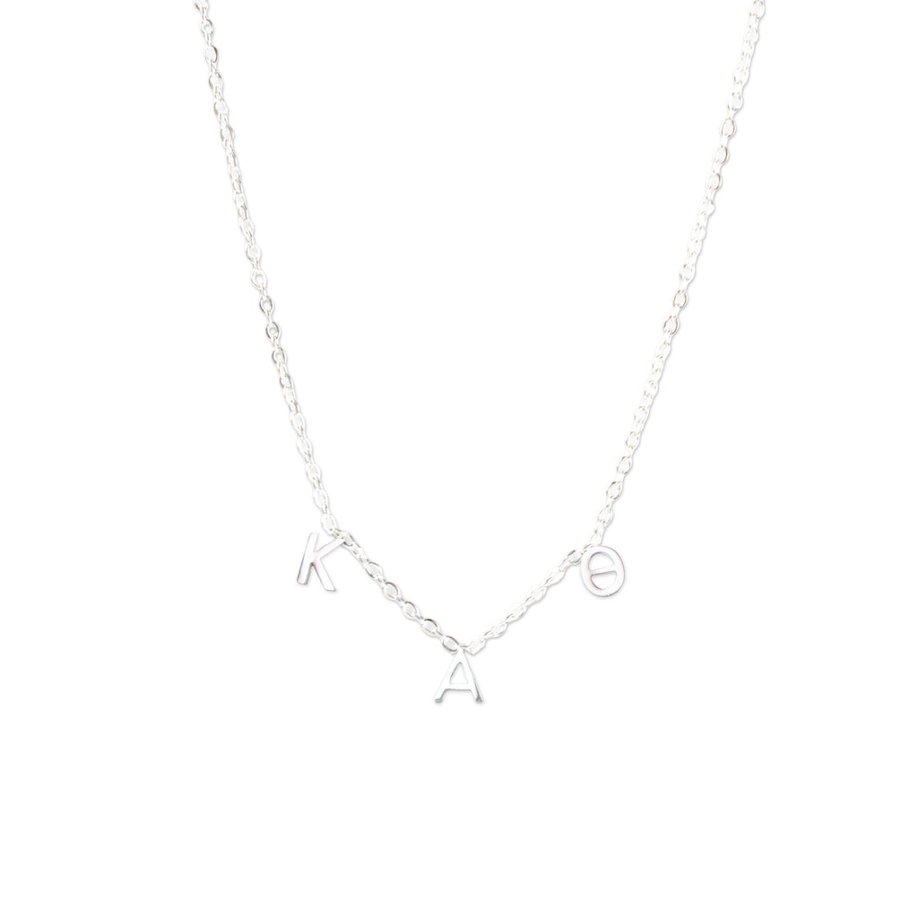 Kappa Alpha Theta Silver Greek Letters Necklace