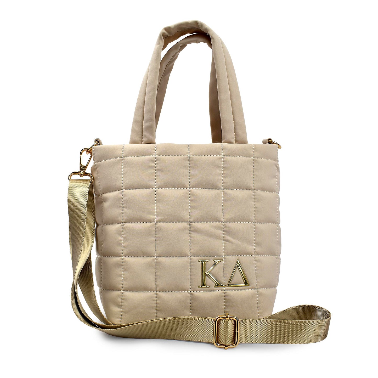 Kappa Delta Small Crossbody Quilted Tote Bag with Greek Letters
