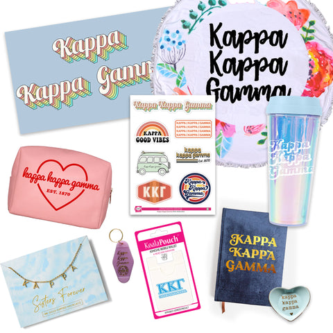 Kappa Kappa Gamma Celebrate Sisterhood Sorority Gift Box- 10 unique items