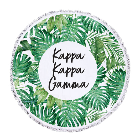 Kappa Kappa Gamma Palm Leaf Fringe Towel Blanket