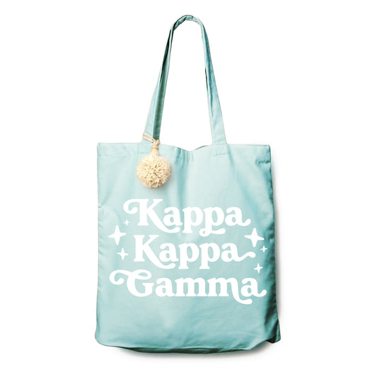 Kappa Kappa Gamma Retro Pom Pom Tote Bag