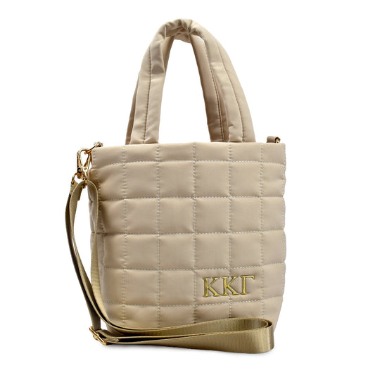 Kappa Kappa Gamma Quilted Tote Bag- Small Crossbody Bag with Greek Letters
