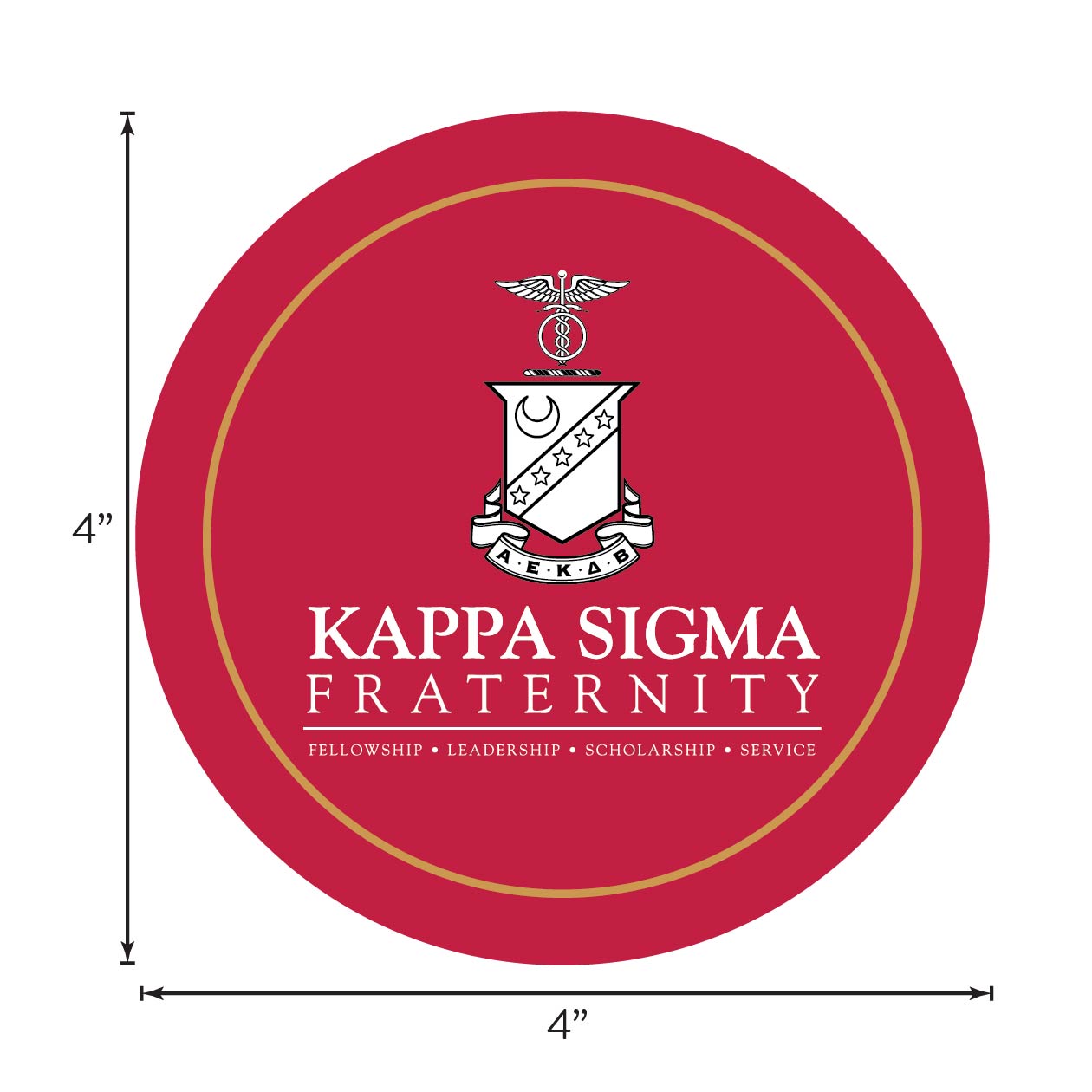 Kappa Sigma Fraternity Car Decal Sticker- Full Color Circle Logo