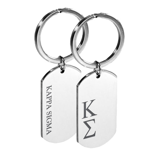 Kappa Sigma Fraternity Keychain- Stainless Steel Dog Tag Design