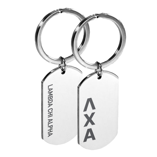 Lambda Chi Alpha Fraternity Keychain- Stainless Steel Dog Tag Design