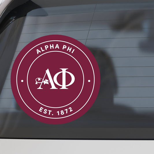 Alpha Phi Sorority Car Decal Sticker- Full Color Circle Logo