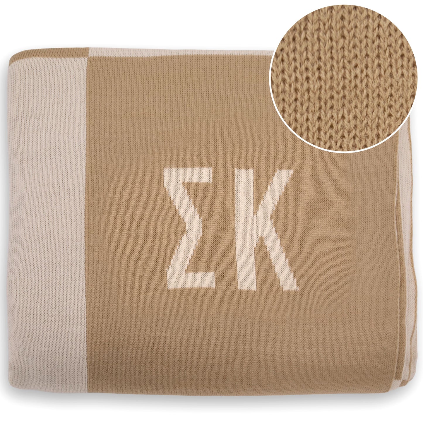 Sigma Kappa Blanket - Acrylic Knit Checkered Blanket