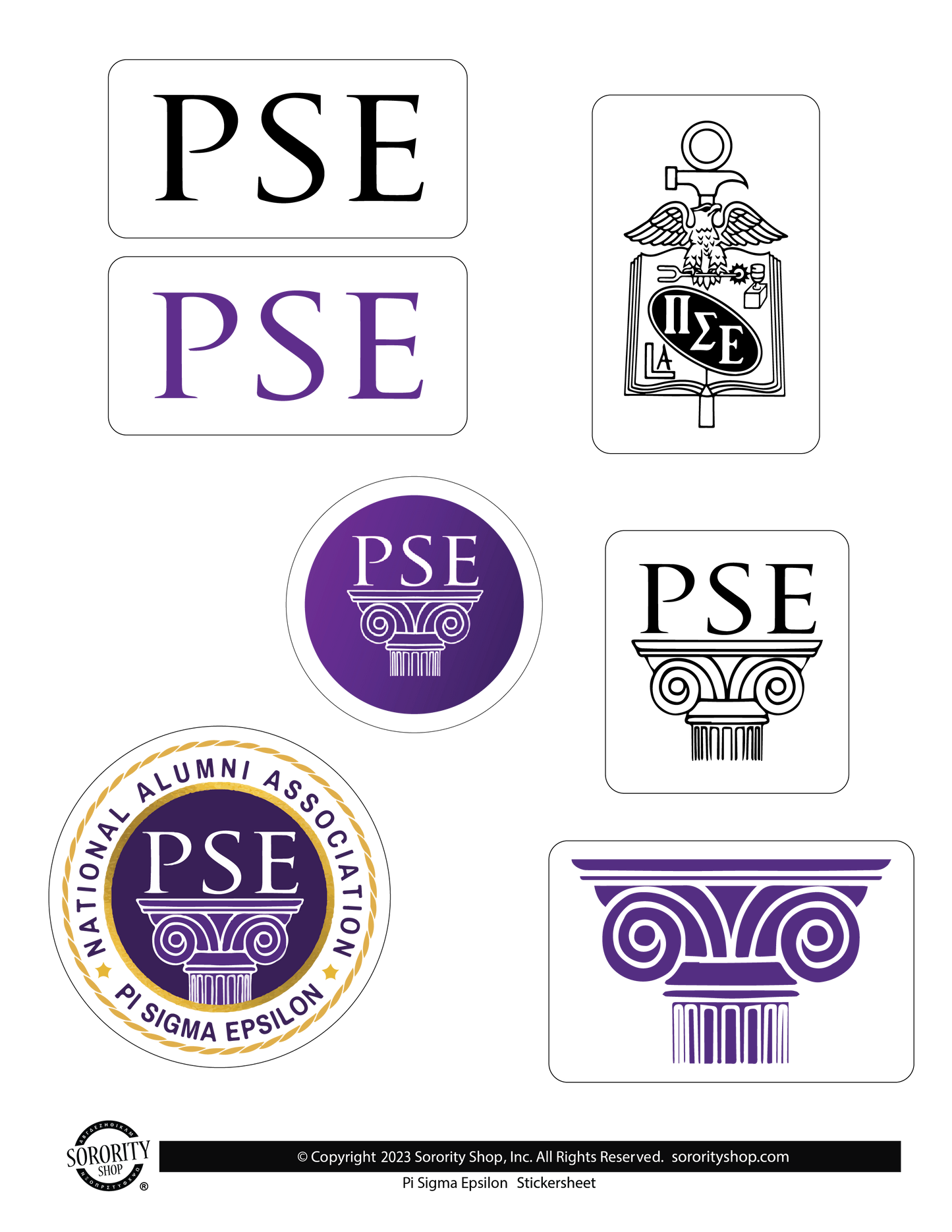 Pi Sigma Epsilon Fraternity Sticker Sheet- Brand Focus