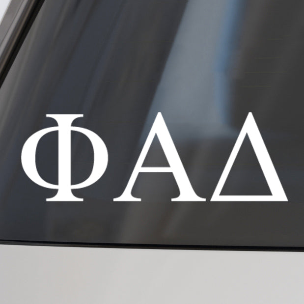 Phi Alpha Delta Fraternity Car Decal Sticker- Greek Letters Design