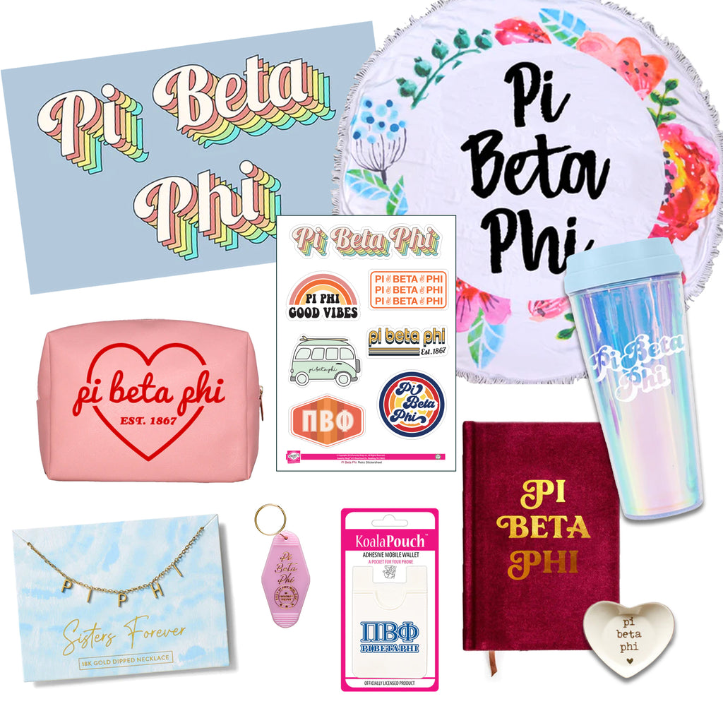 Pi Beta Phi Celebrate Sisterhood Sorority Gift Box- 10 unique items