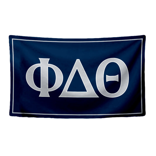 Phi Delta Theta Fraternity Greek Letters Flag, Two-Color Design