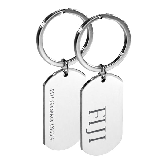 Phi Gamma Delta Fraternity Keychain- Stainless Steel Dog Tag Design