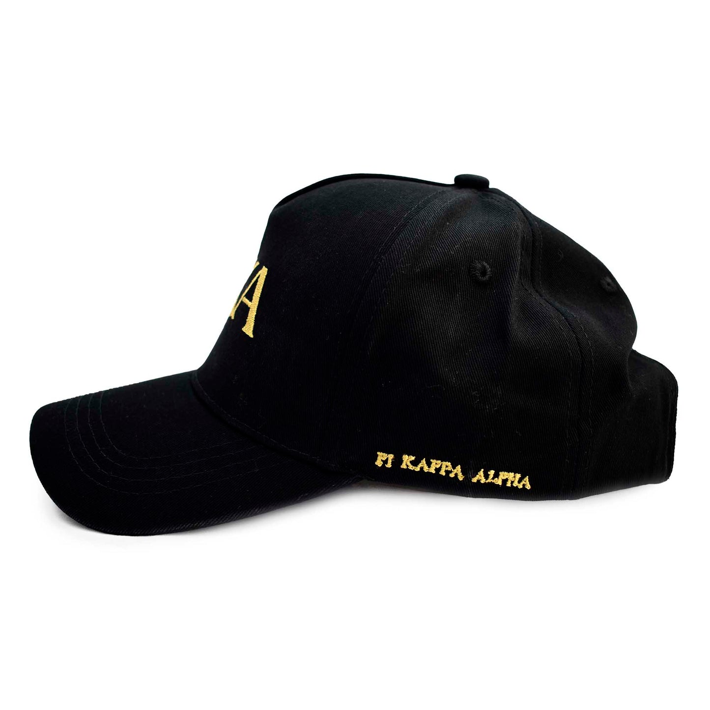 Pi Kappa Alpha Baseball Cap- Brushed Cotton 5-Panel Black Hat