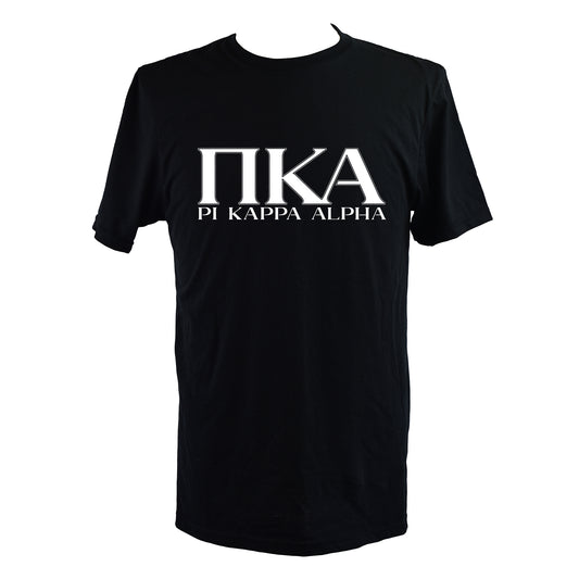 Pi Kappa Alpha Fraternity T-Shirt- Varsity Greek Letters Design