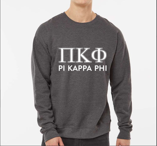 Pi Kappa Phi Sweatshirt- Crewneck Fraternity Varsity Letters Design