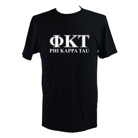 Phi Kappa Tau Fraternity T-Shirt- Varsity Greek Letters Design