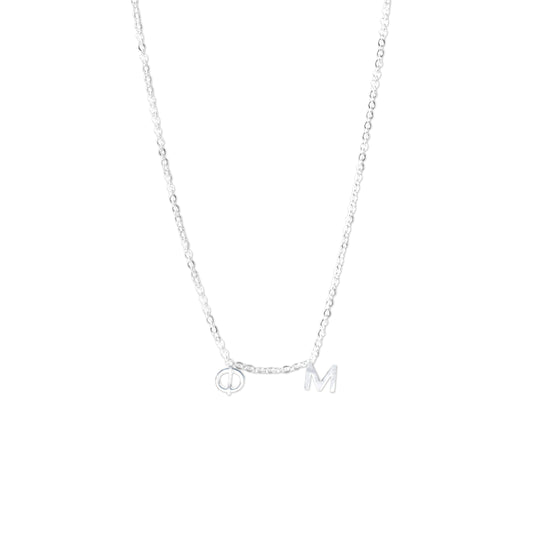 Phi Mu Silver Greek Letters Necklace