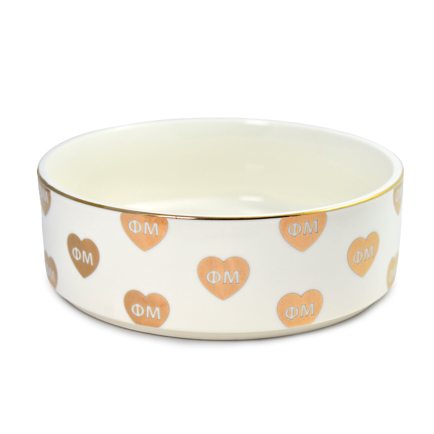 Phi Mu Pet Bowl- 6" Ceramic Bowl For Dogs and Cats