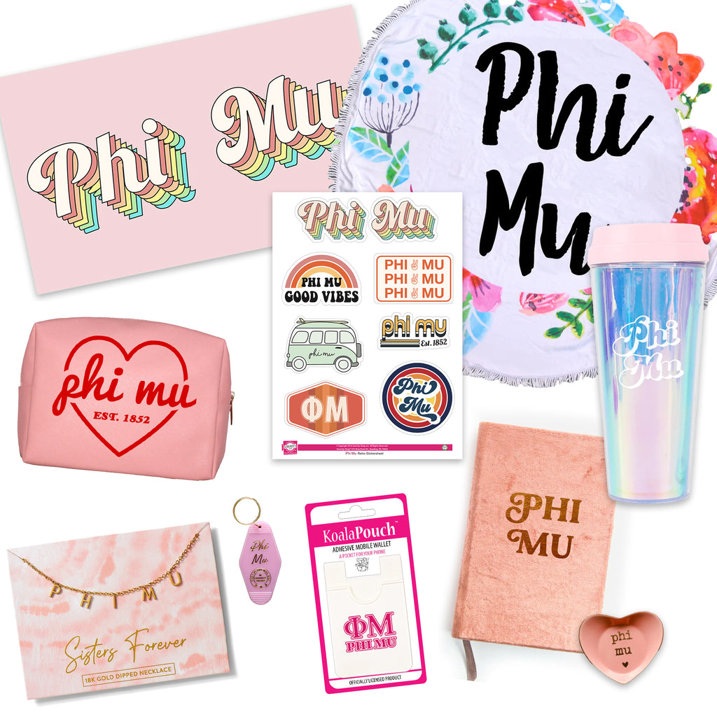 Phi Mu Celebrate Sisterhood Sorority Gift Box- 10 unique items