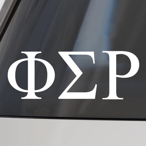 Phi Sigma Rho Car Decal Sticker- Greek Letters Design – SororityShop