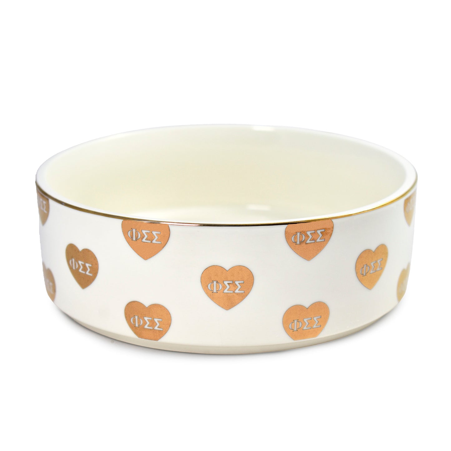 Phi Sigma Sigma Pet Bowl- 6" Ceramic Bowl For Dogs and Cats
