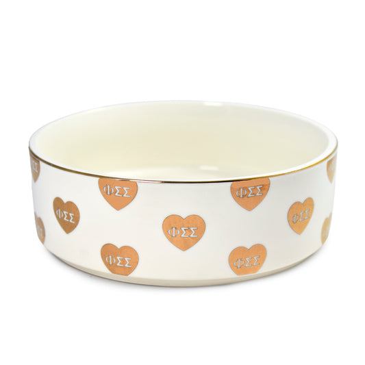 Phi Sigma Sigma Pet Bowl- 6" Ceramic Bowl For Dogs and Cats