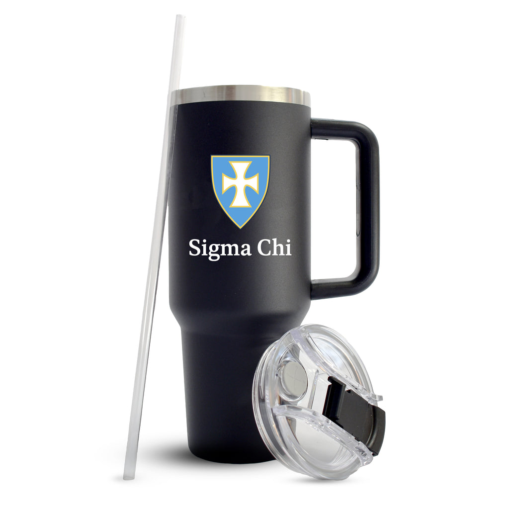 Sigma Chi Fraternity 40oz Stainless Steel Tumbler with Handle