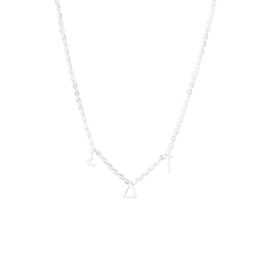 Sigma Delta Tau Silver Greek Letters Necklace