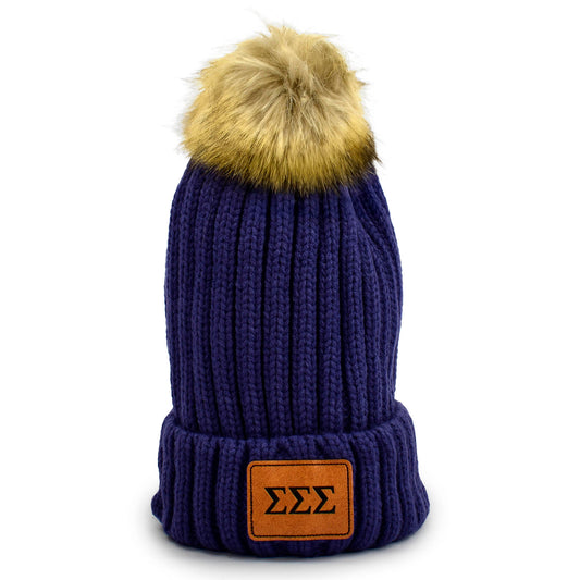 Sigma Sigma Sigma Pom Pom Beanie Hat