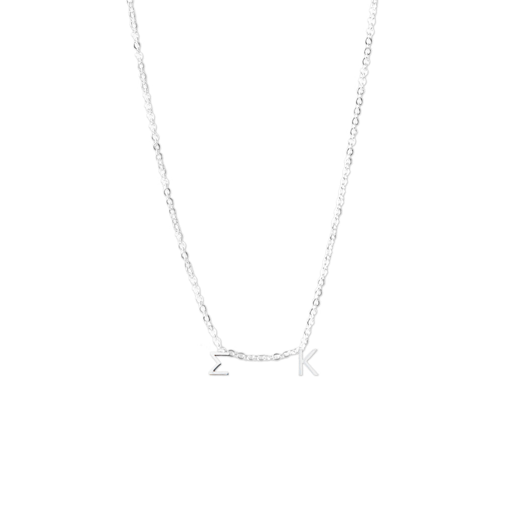 Sigma Kappa Silver Greek Letters Necklace
