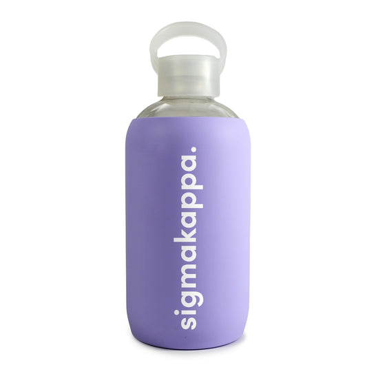 Sigma Kappa Glass Water Bottle with Silicone Sleeve
