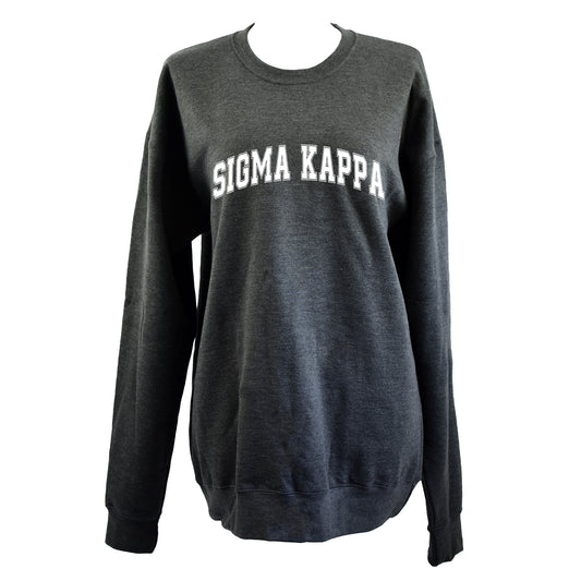 Sigma Kappa Sweatshirt- Crewneck Varsity Letters Design