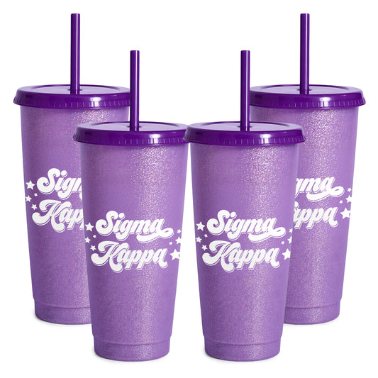 Sigma Kappa Glitter Color Changing Cup 4-Pack