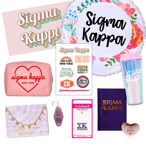Sigma Kappa Celebrate Sisterhood Sorority Gift Box- 10 unique items