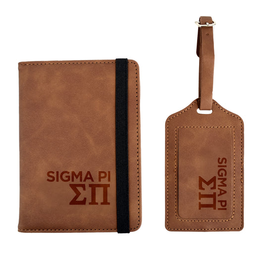 Sigma Pi Passport Holder & Luggage Tag Travel Gift Set