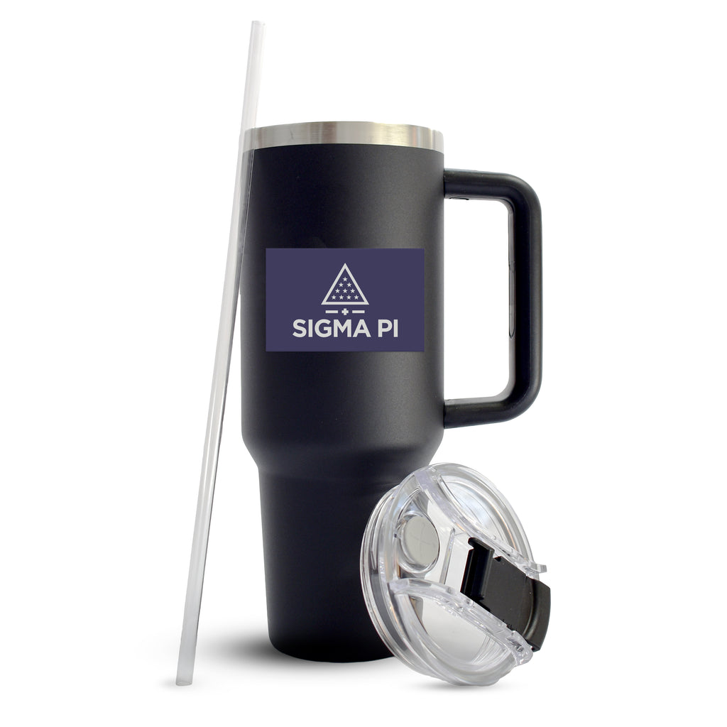 Sigma Pi Fraternity 40oz Stainless Steel Tumbler with Handle