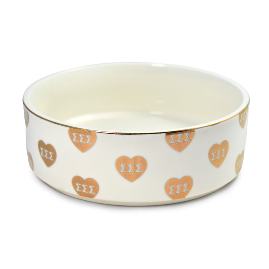 Sigma Sigma Sigma Pet Bowl- 6" Ceramic Bowl For Dogs and Cats