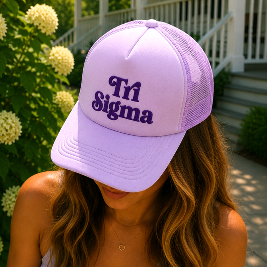 Sigma Sigma Sigma Baseball Cap, Mesh Trucker-Style Hat