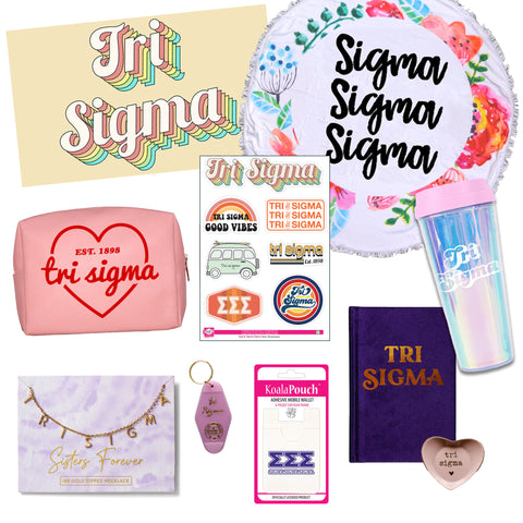 Tri Sigma Celebrate Sisterhood Sorority Gift Box- 10 unique items