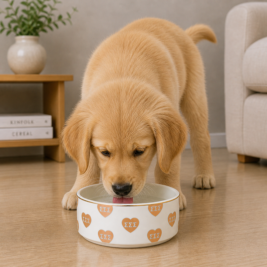 Sigma Sigma Sigma Pet Bowl- 6" Ceramic Bowl For Dogs and Cats