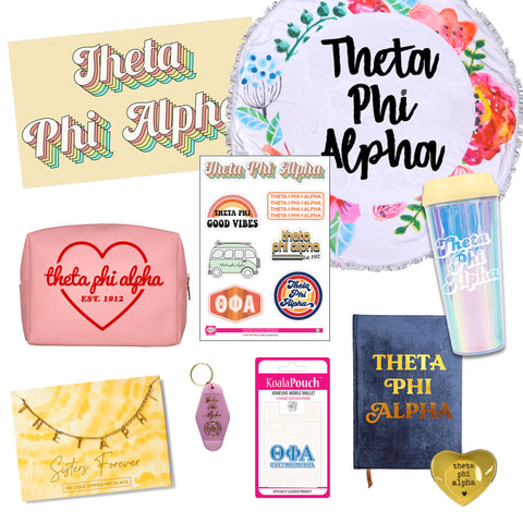 Theta Phi Alpha Celebrate Sisterhood Sorority Gift Box- 10 unique items