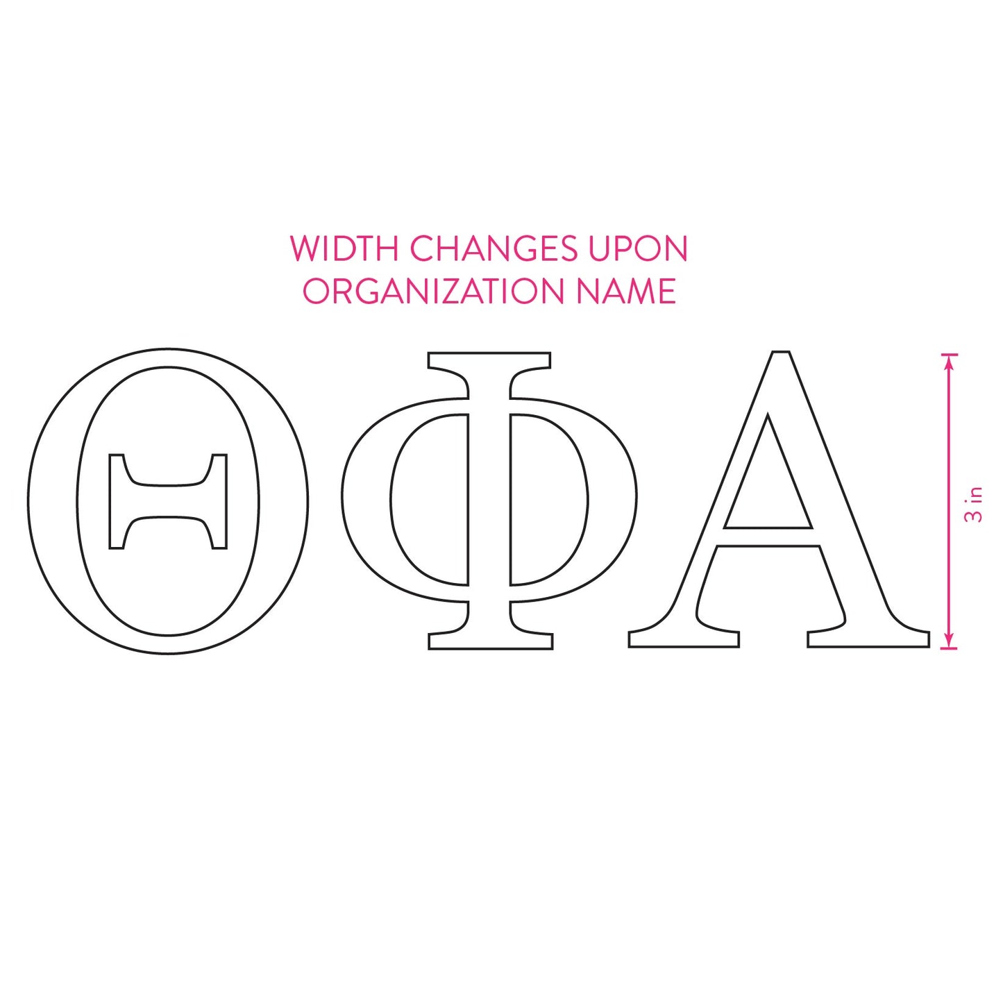 Zeta Tau Alpha Car Decal Sticker- Greek Letters Design