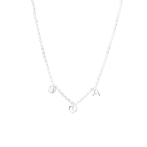 Theta Phi Alpha Silver Greek Letters Necklace