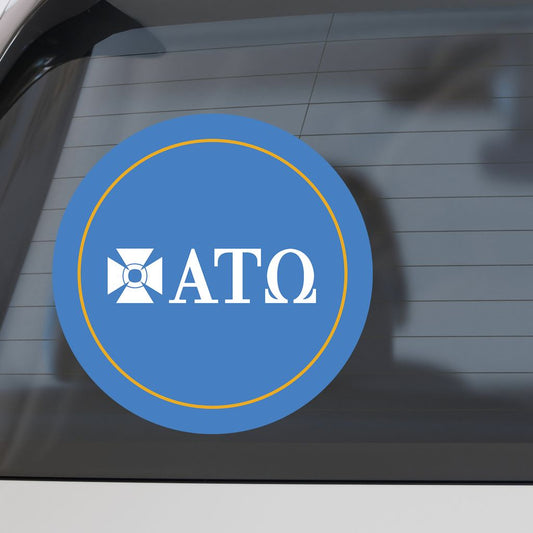 Alpha Tau Omega Fraternity Car Decal Sticker- Full Color Circle Logo