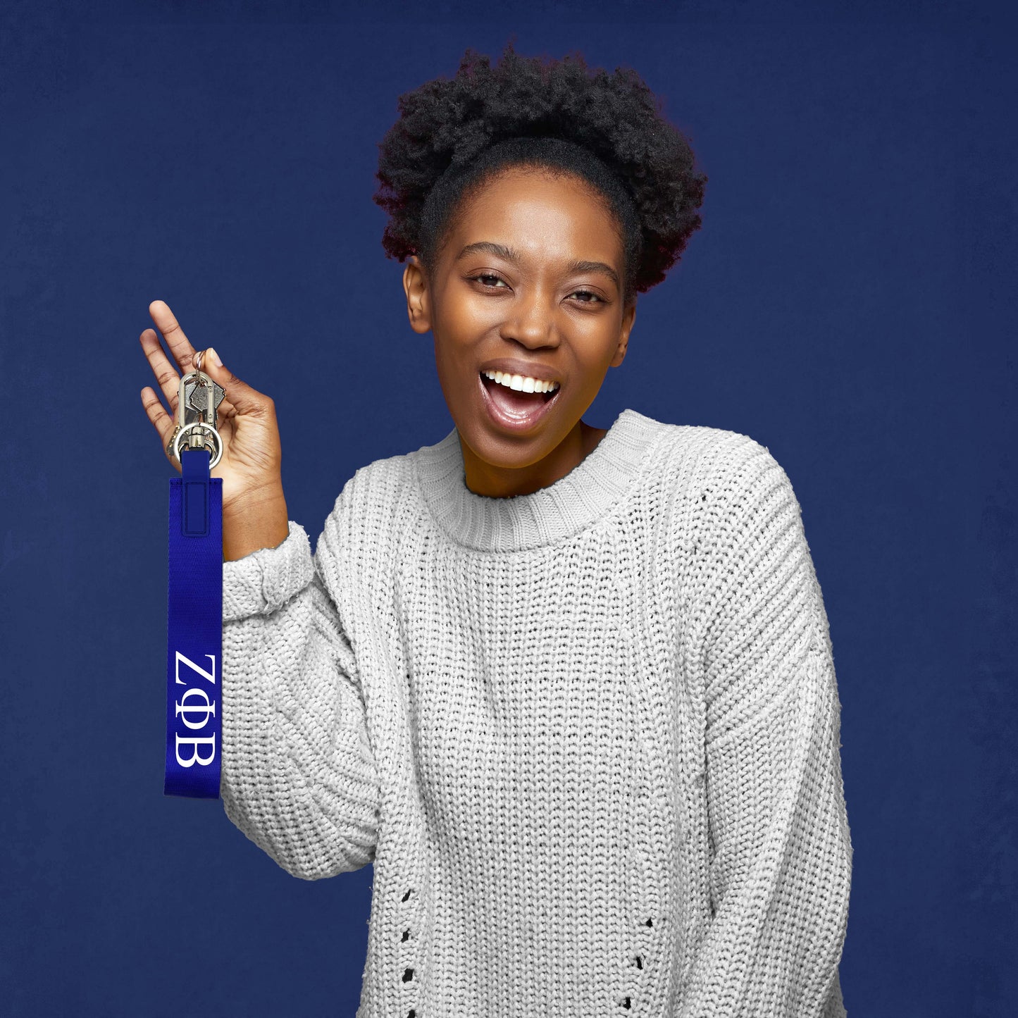 Zeta Phi Beta Keychain- Hands-Free Wristlet Lanyard Style