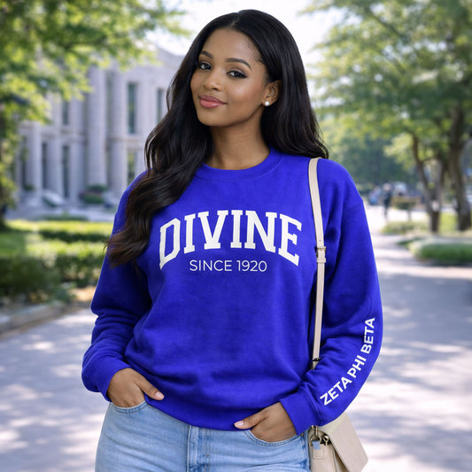 Zeta Phi Beta Sorority, Incorporated Sweatshirt- Divine and Sorority Name Design