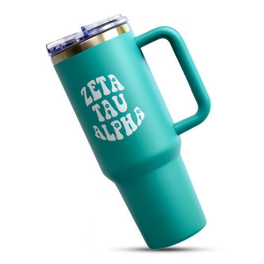 Zeta Tau Alpha Tumbler - 40oz Stainless Steel with Handle